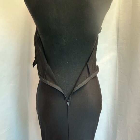 Windsor black sweetheart spaghetti strap cutout front twist mermaid dress Sz M - Picture 8 of 15